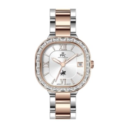 Paris Polo Club PPC-FC03-SR-WE Butterfly Clasp Women Watch 